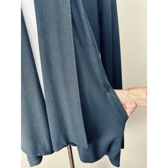 Athleta Women Open Front Cardigan Sweater Size S Black Soft Modal Boho Thumb - Picture 4 of 16